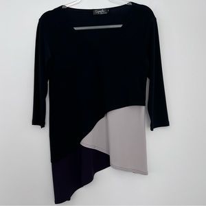 Sympli long sleeve asymmetrical top blouse
